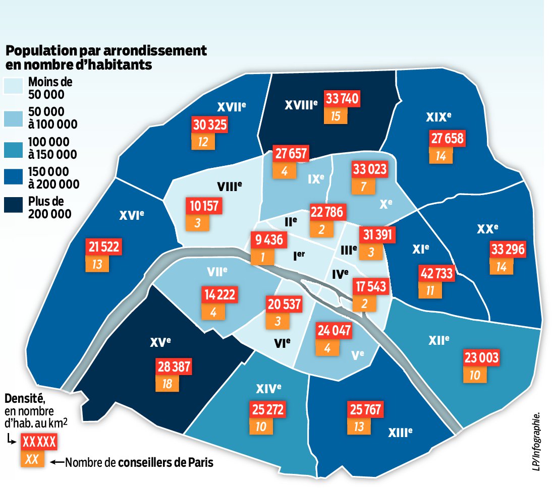 carte arrondissement Parisienne