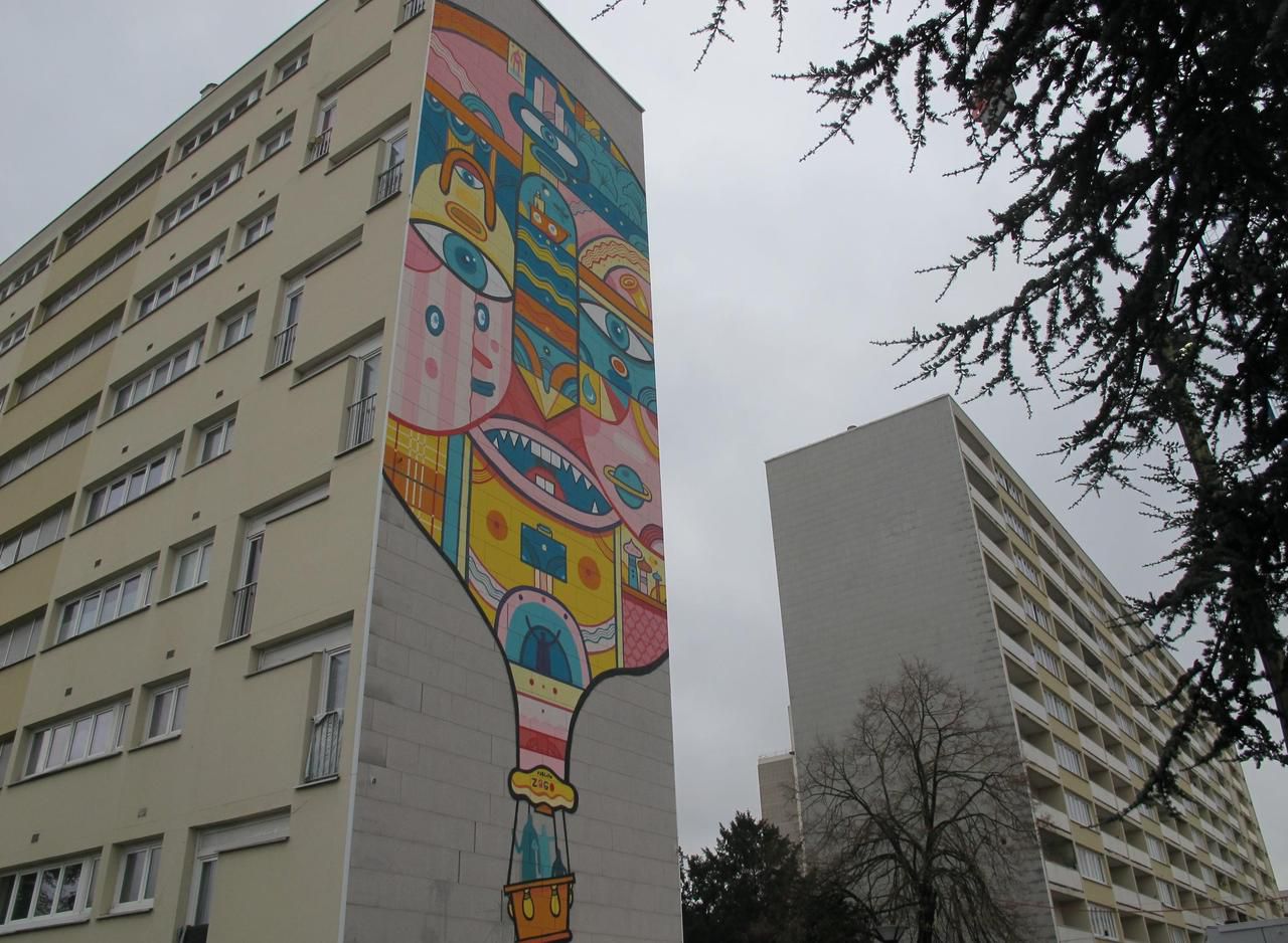 Bagneux : une fresque éphémère pour égayer la réhabilitation de la Pierre-Plate - Le Parisien